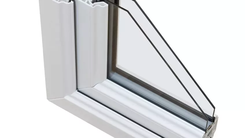 A cross section of Double glazing cut away to show the inner profile and construction quality